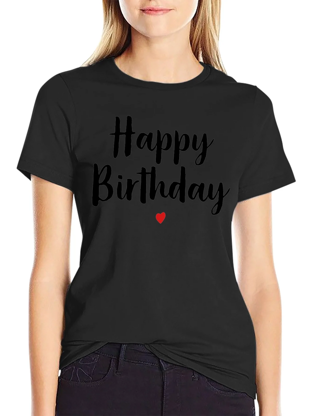 Happy Birthday T-Shirt - Black Cotton Blend