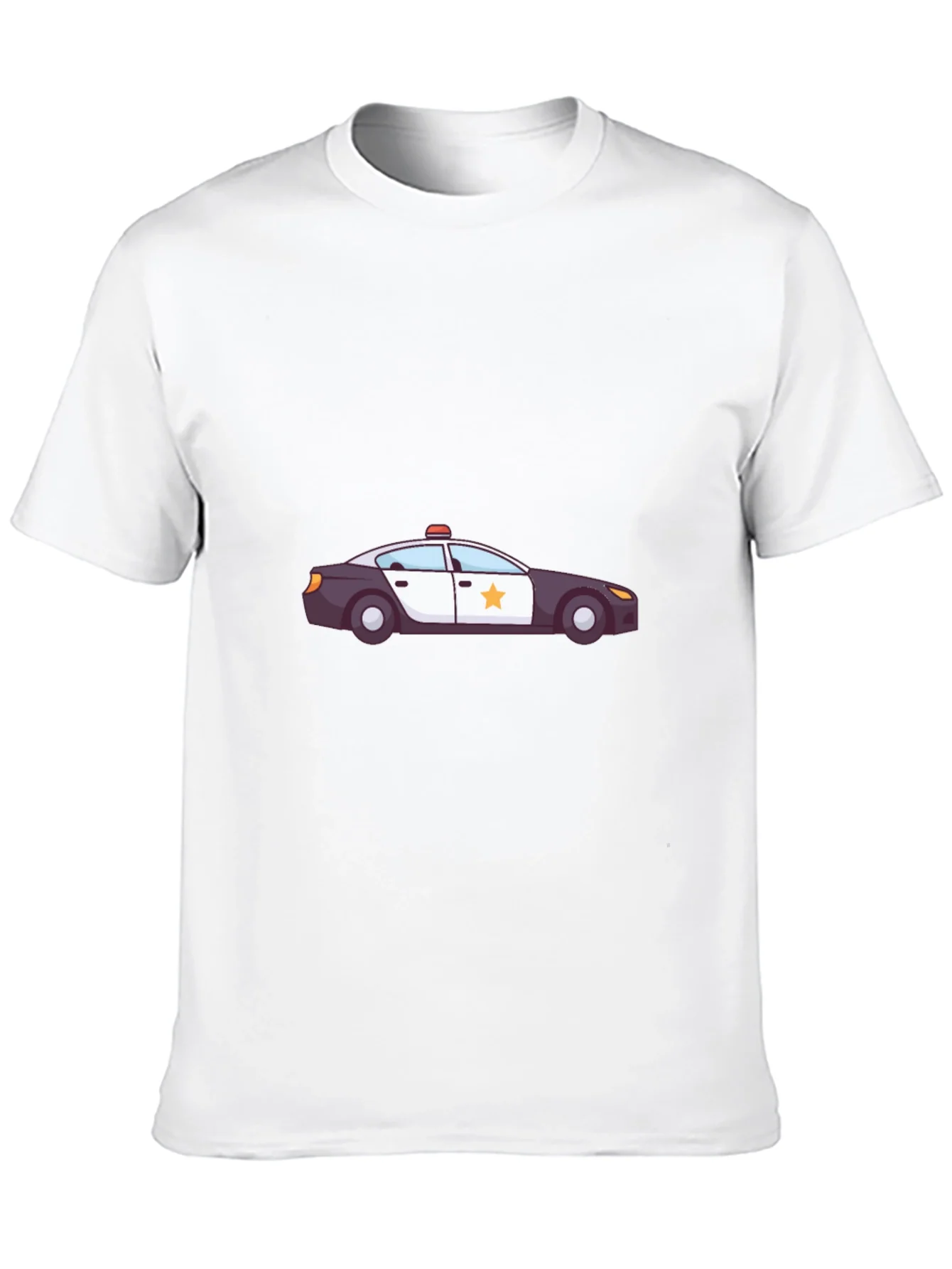 Police Car Graphic T-Shirt - Black
