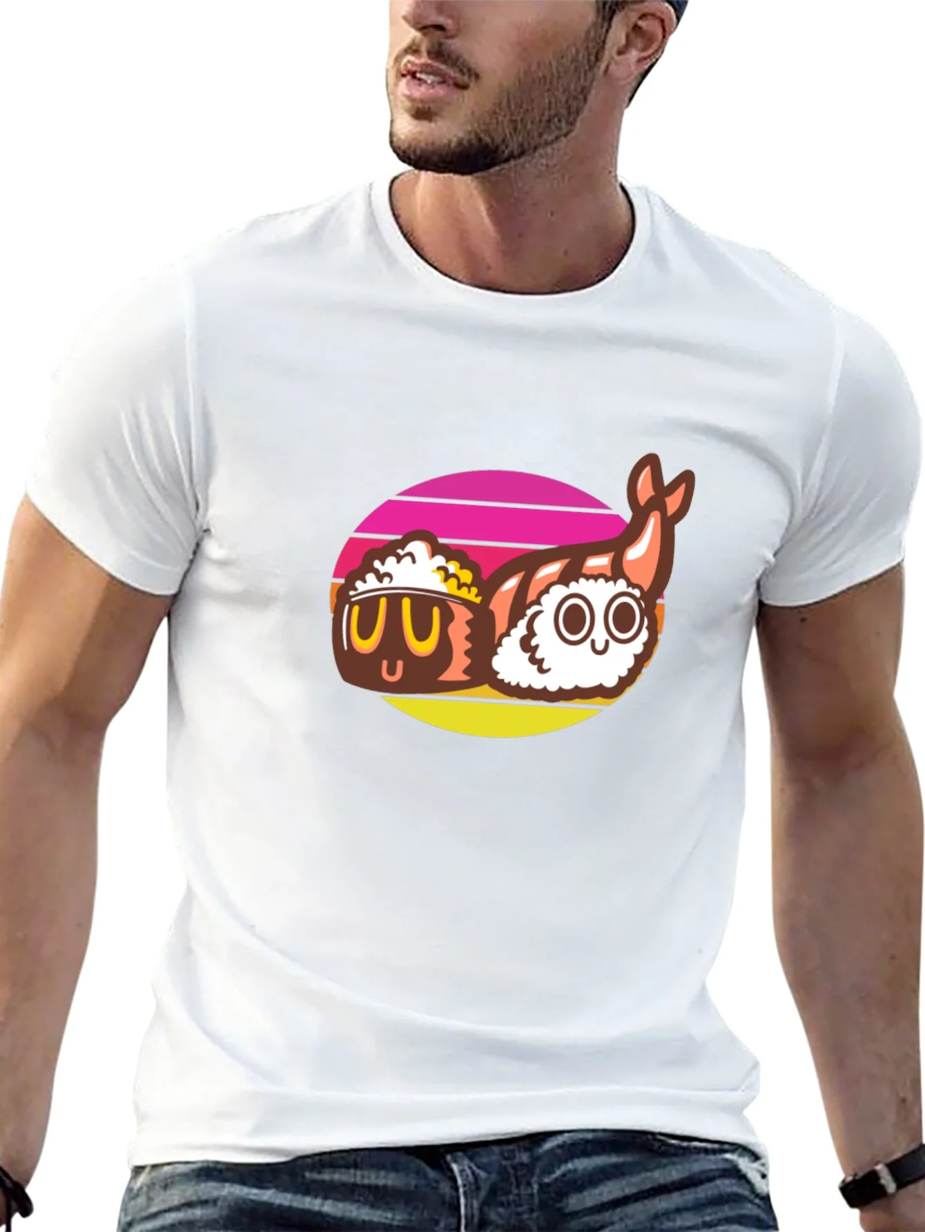 Sushi Graphic Tee - Black Cotton T-Shirt