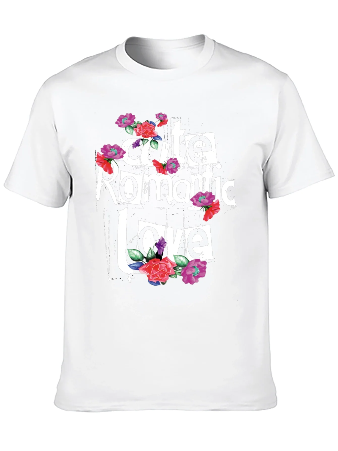 Cute Romantic Love Floral Graphic T-Shirt