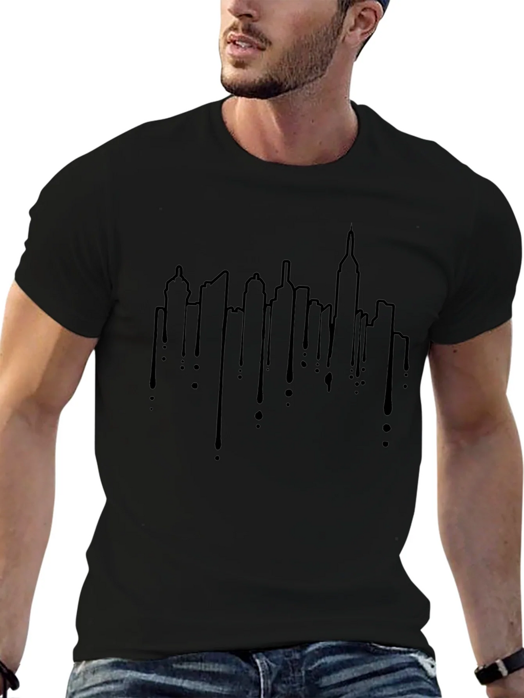 Urban Skyline Drip Graphic Tee
