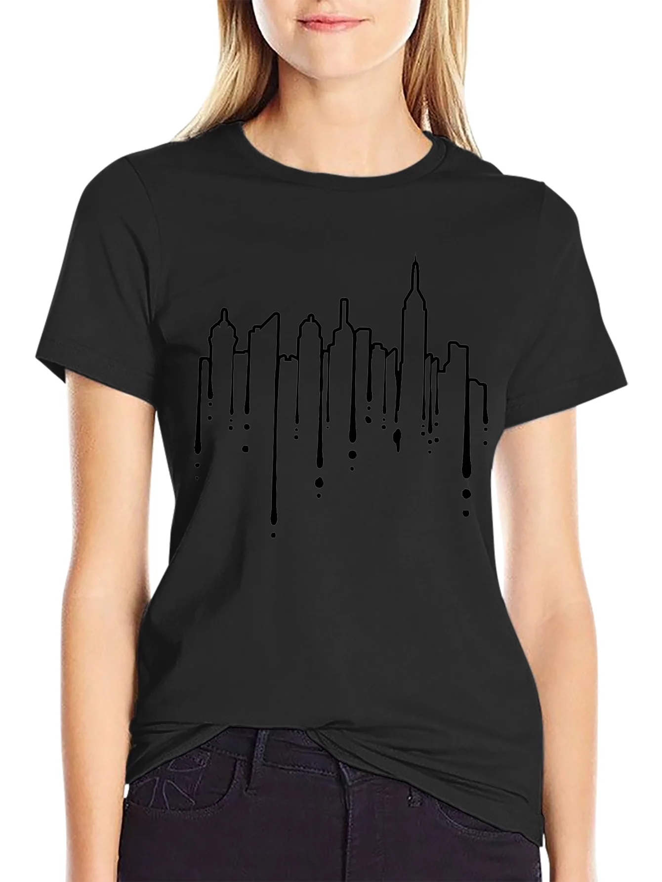 Urban Skyline Drip Graphic Tee