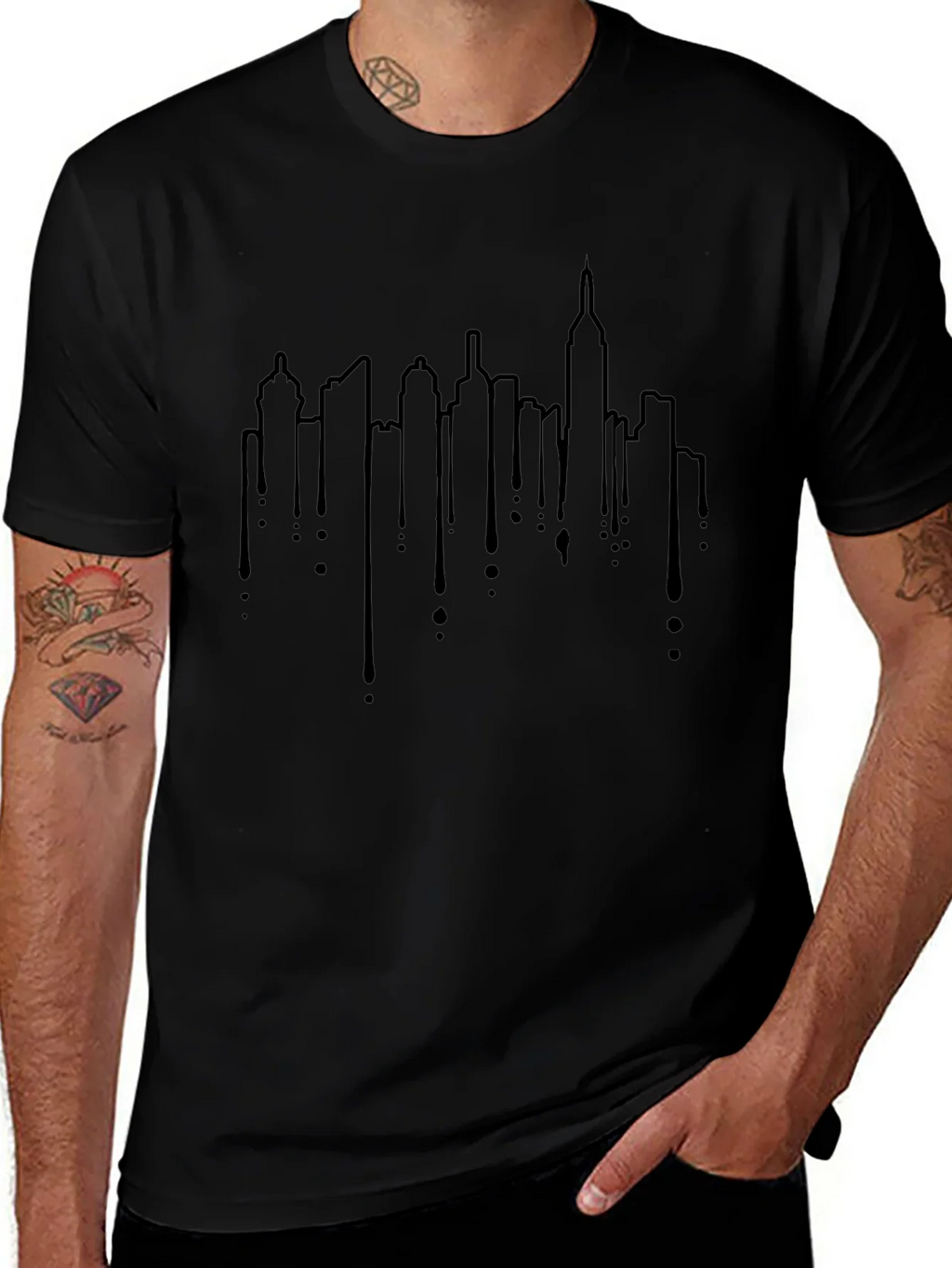 Urban Skyline Drip Graphic Tee