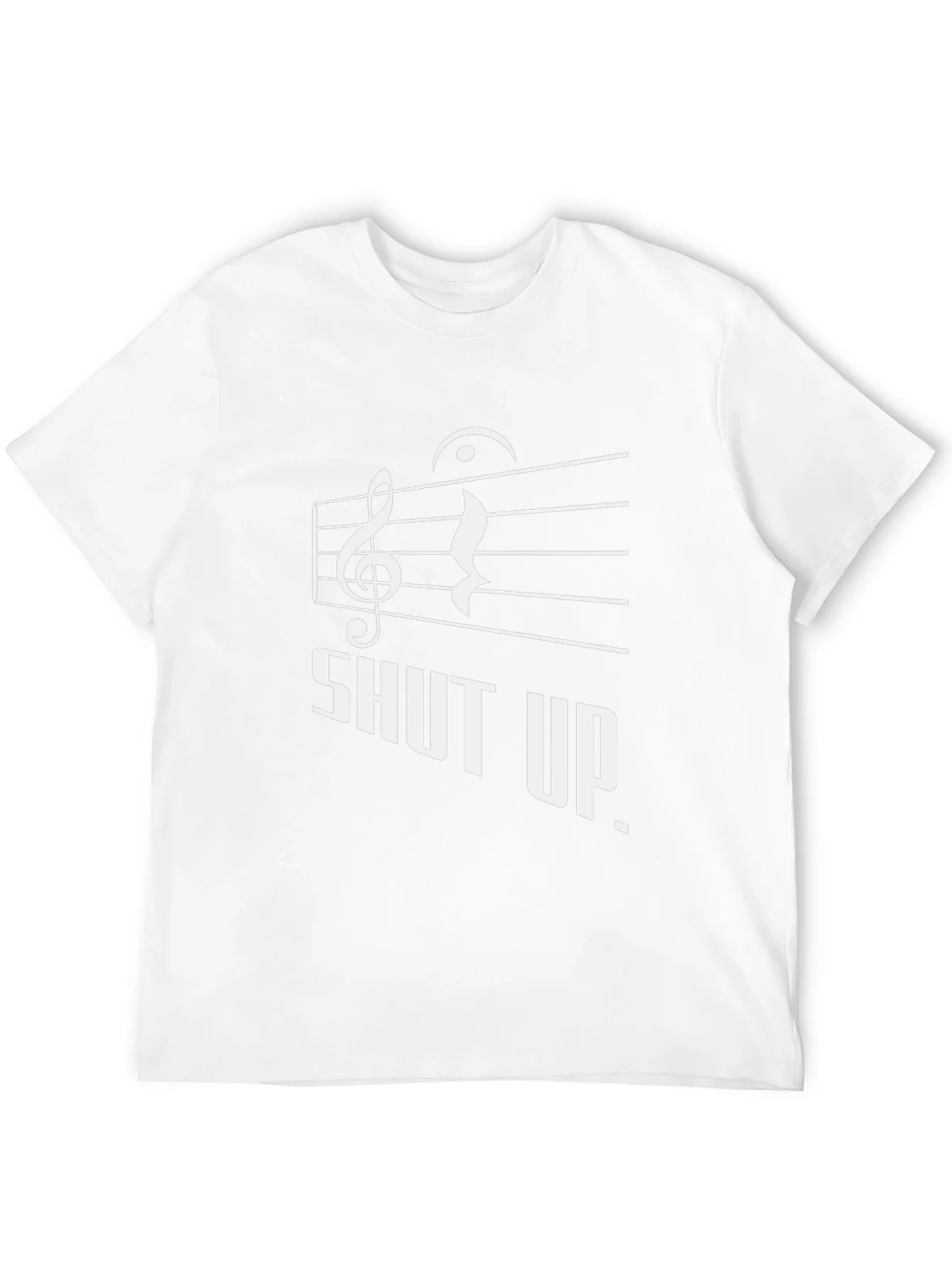 Shut Up Music Notes Graphic Black T-Shirt