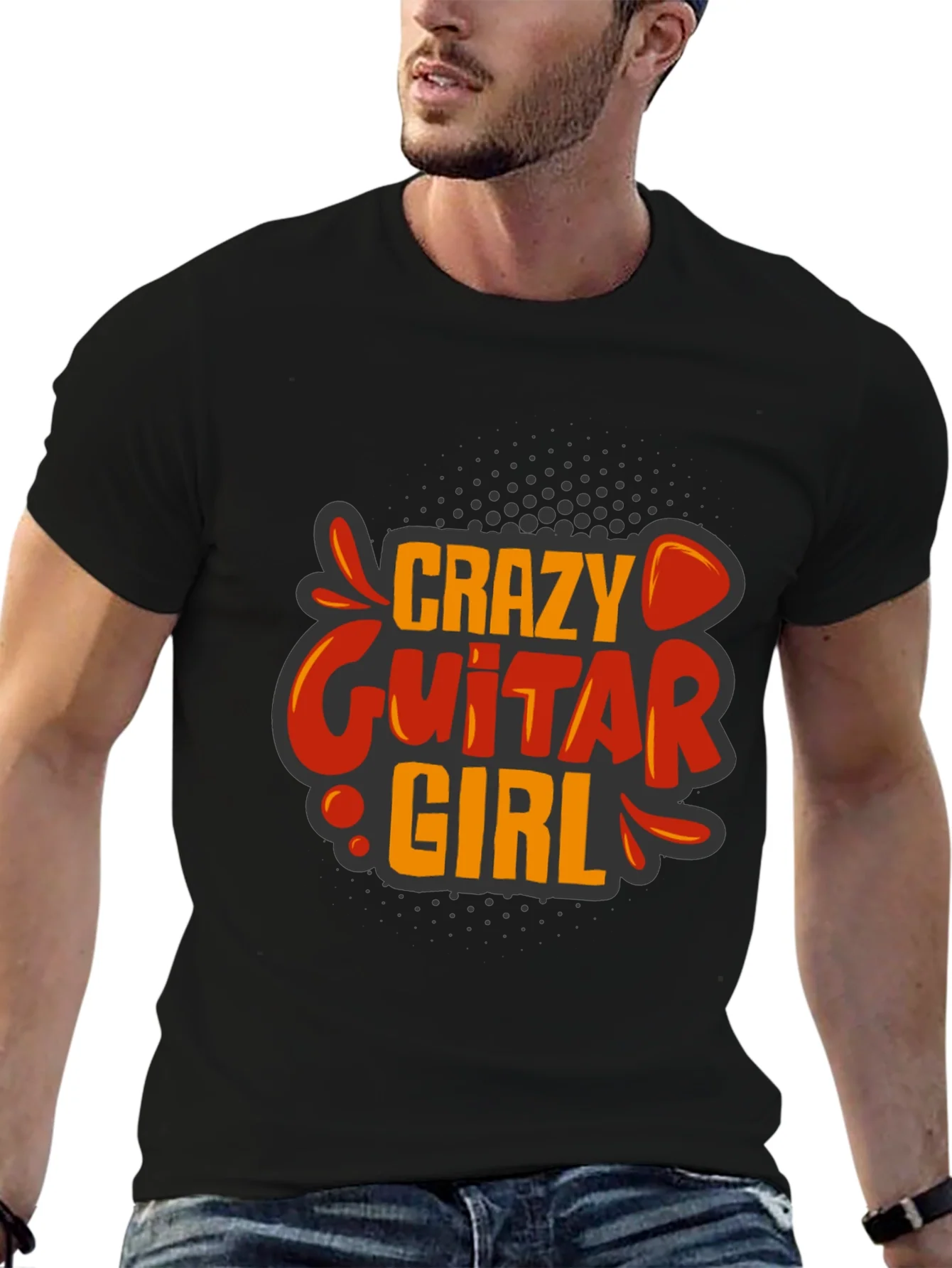 Crazy Guitar Girl Graphic Tee - Rock On!
