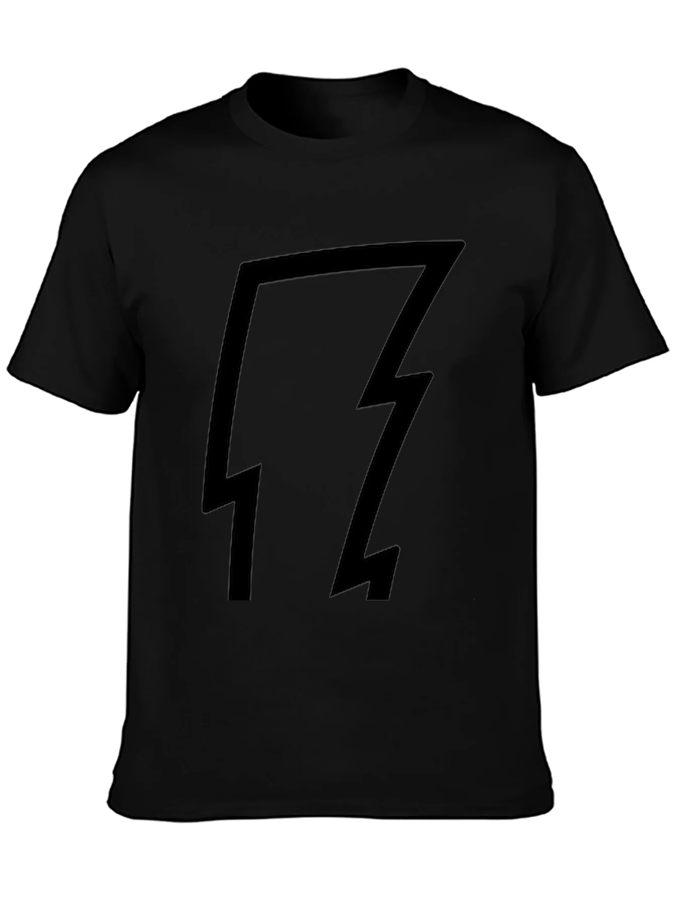 Black T-Shirt with Lightning Bolt Design