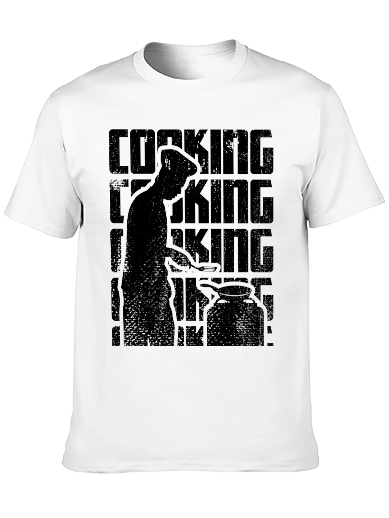 Cooking King Mens Black Graphic T-Shirt