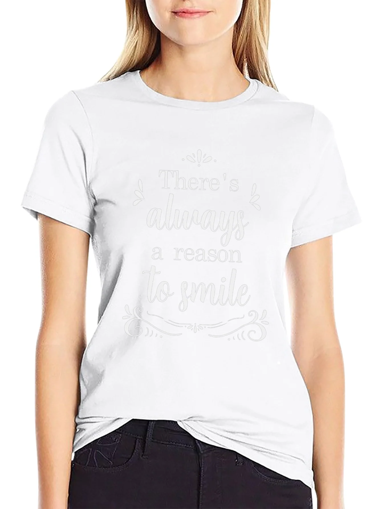 Always A Reason To Smile Black Graphic T-Shirt