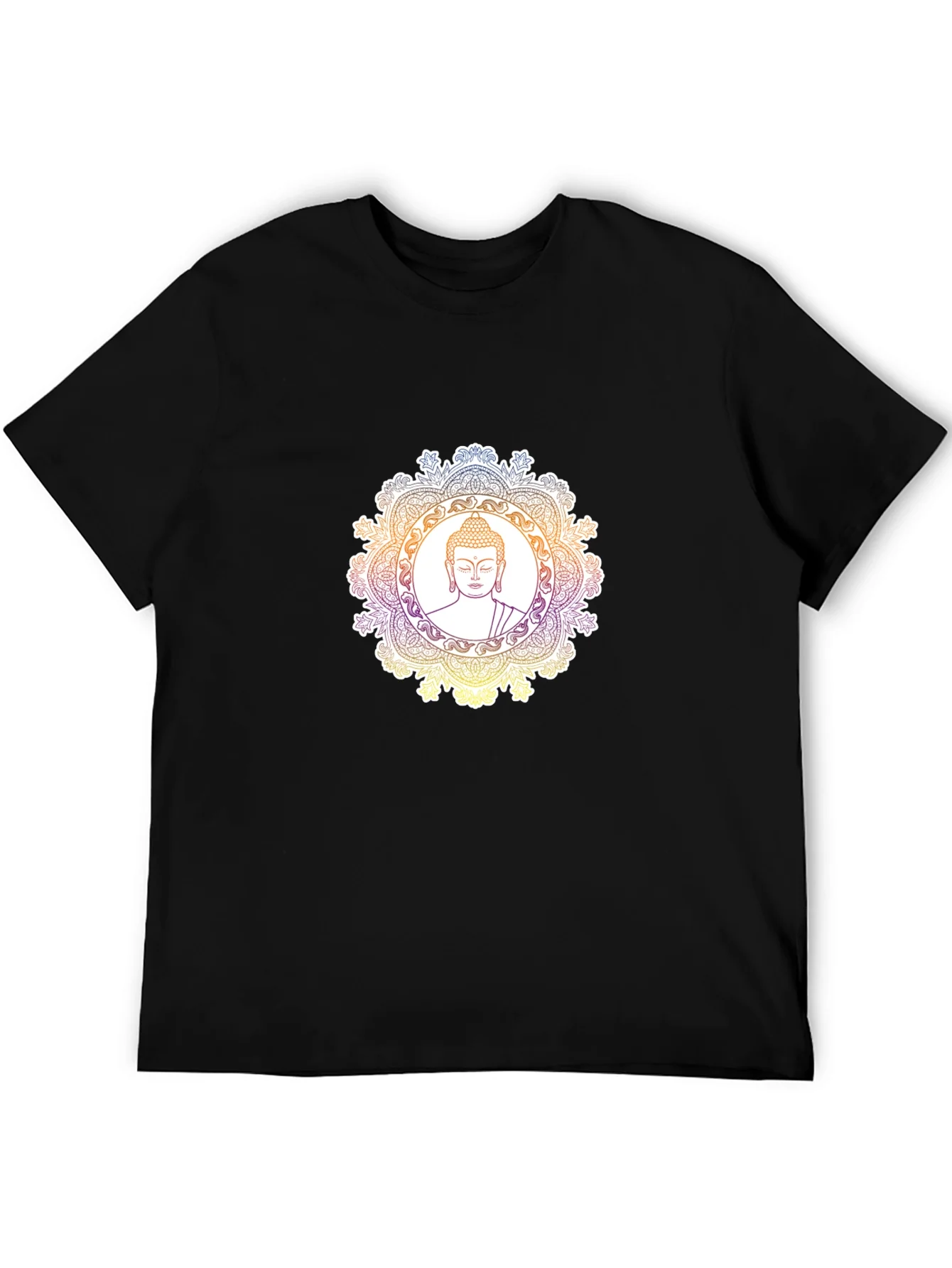 Buddha Mandala Graphic T-Shirt - Black