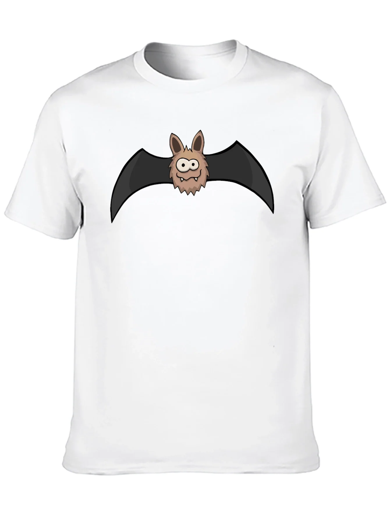 Funny Cartoon Bat Graphic Black T-Shirt
