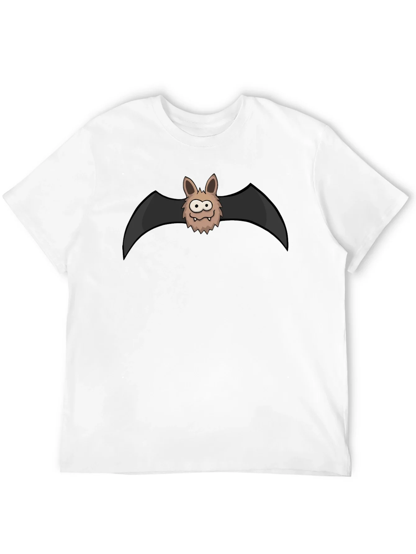 Funny Cartoon Bat Graphic Black T-Shirt