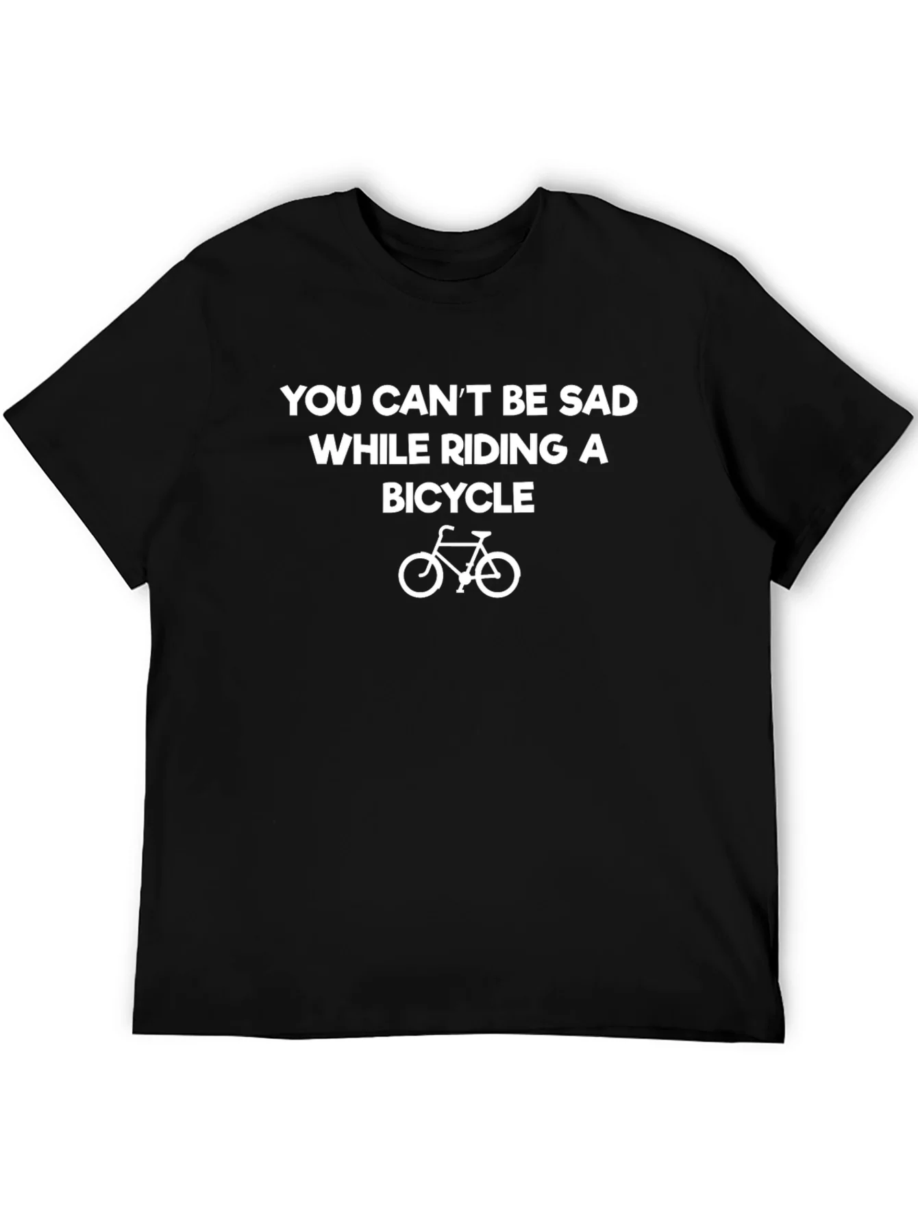 Funny Bicycle Graphic Tee - You Cant Be Sad Shirt