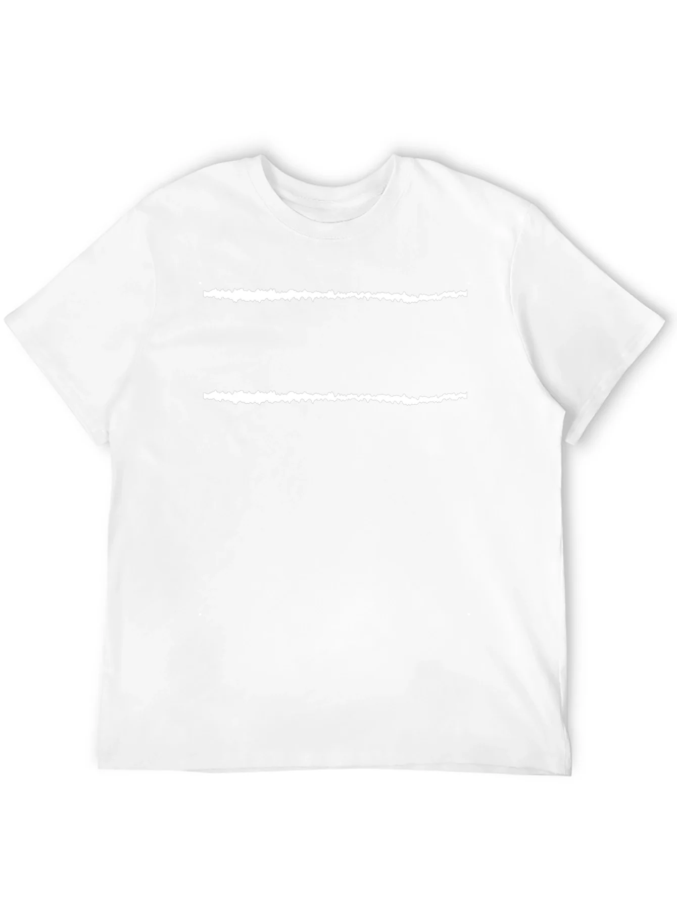 Mens Black T-Shirt with White Line Design