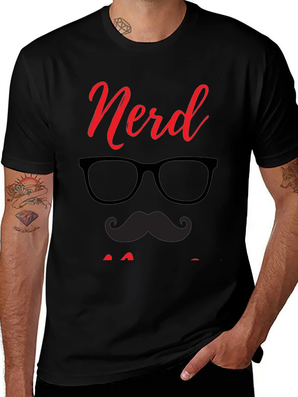 Nerd Dad Graphic Tee - Black Cotton T-Shirt