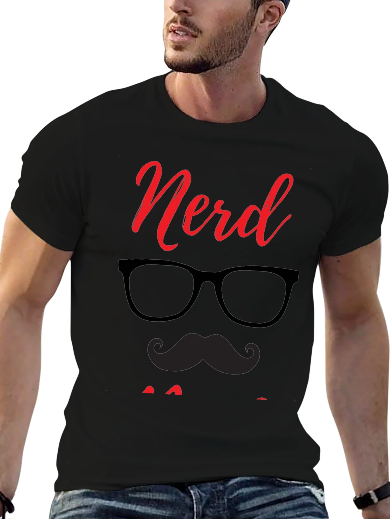 Nerd Dad Graphic Tee - Black Cotton T-Shirt