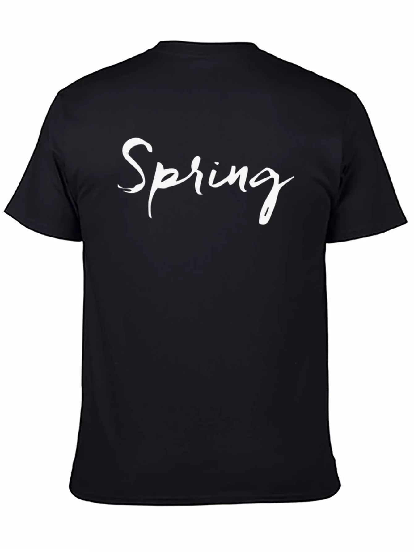 Spring Graphic T-Shirt - Black Casual Tee