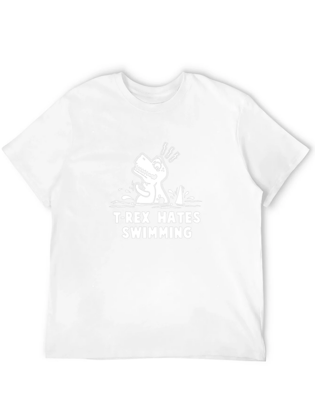 T-Rex Hates Swimming Graphic Tee - Funny Dinosaur Shirt