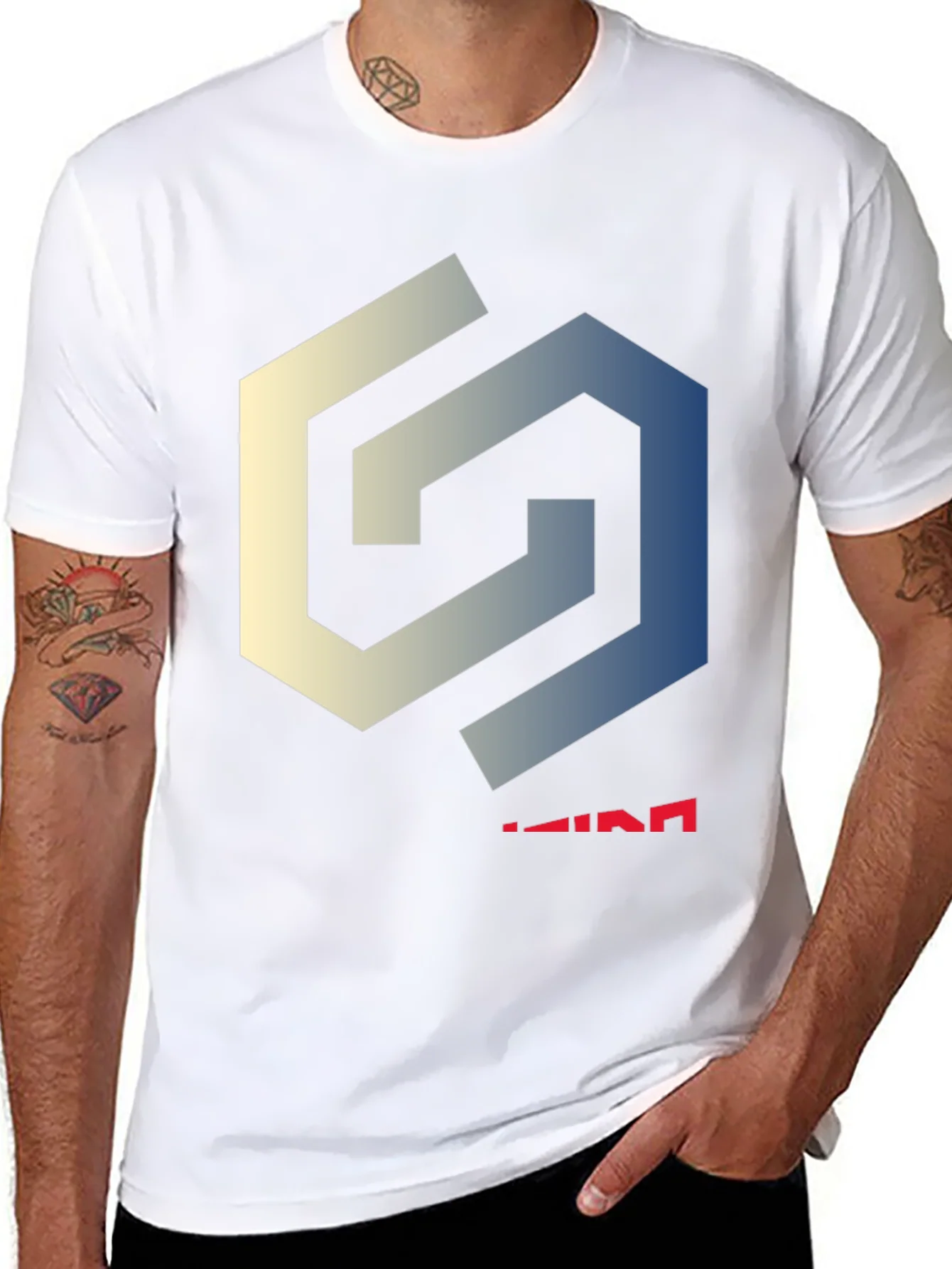 Geometric Logo Black T-Shirt - Modern Design