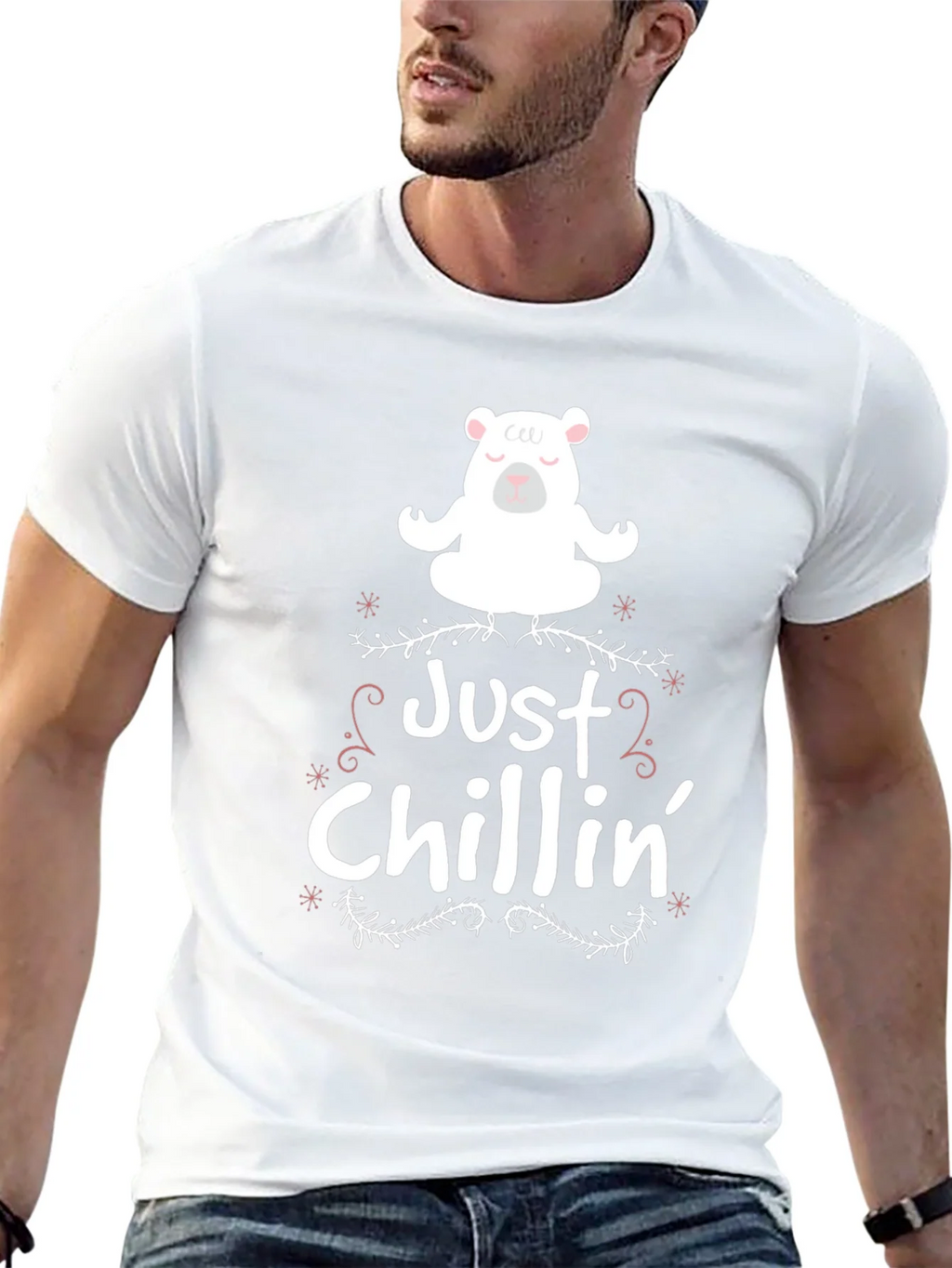 Just Chillin Bear Graphic Tee - Black