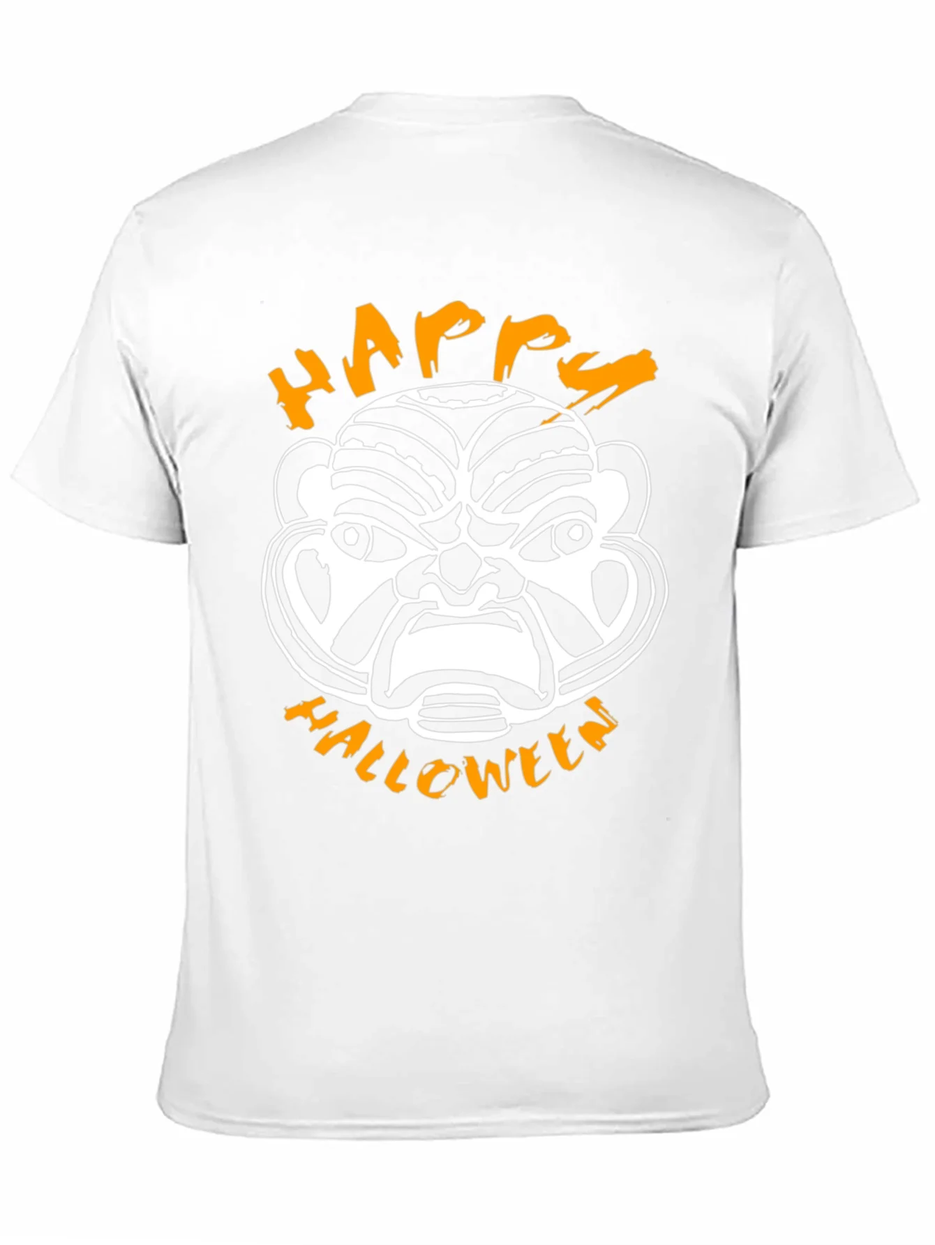 Happy Halloween Mask Graphic Tee - Black