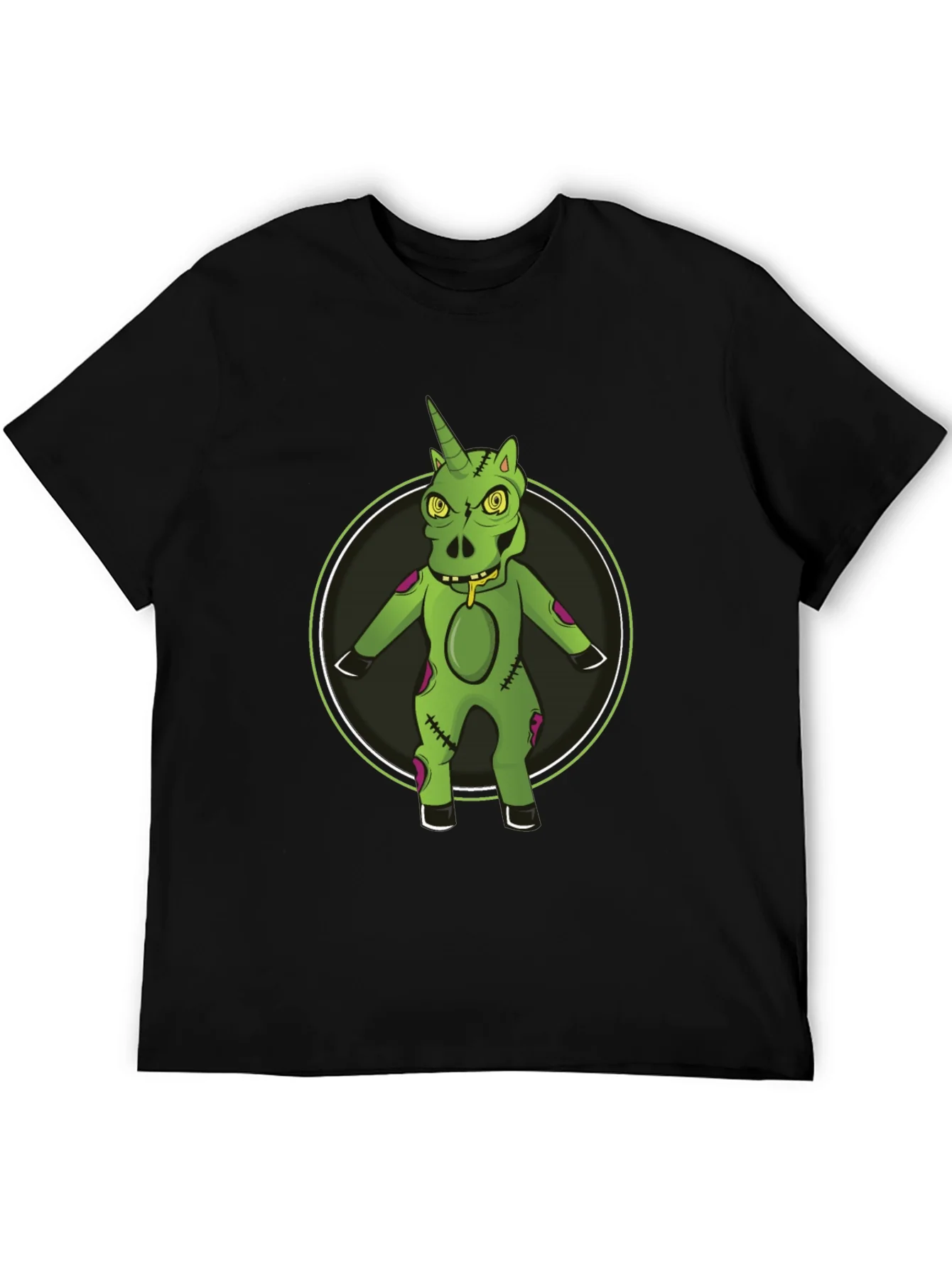 Zombie Unicorn Graphic Tee - Black Cotton T-Shirt