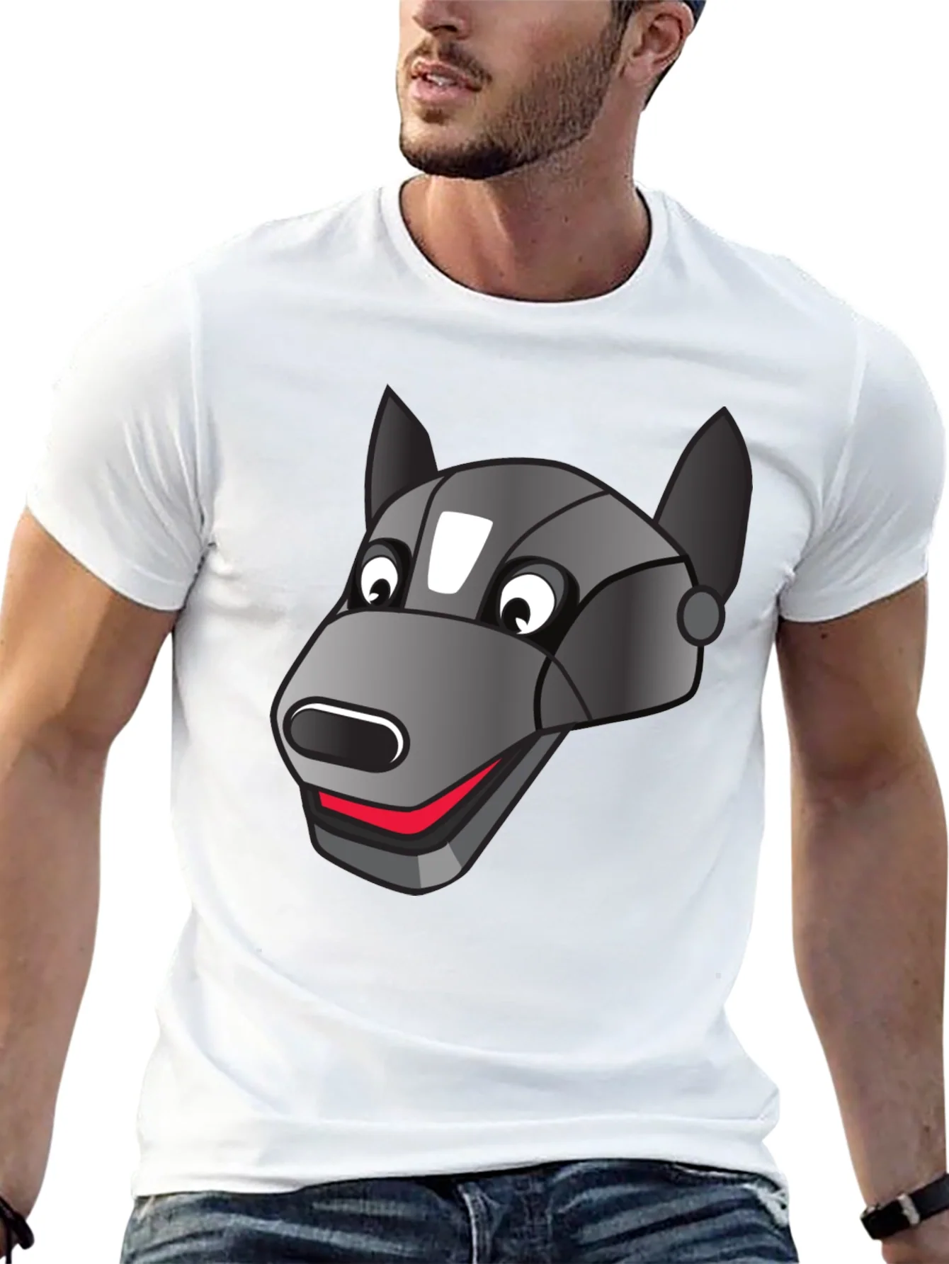 Robotic Dog Graphic T-Shirt - Black