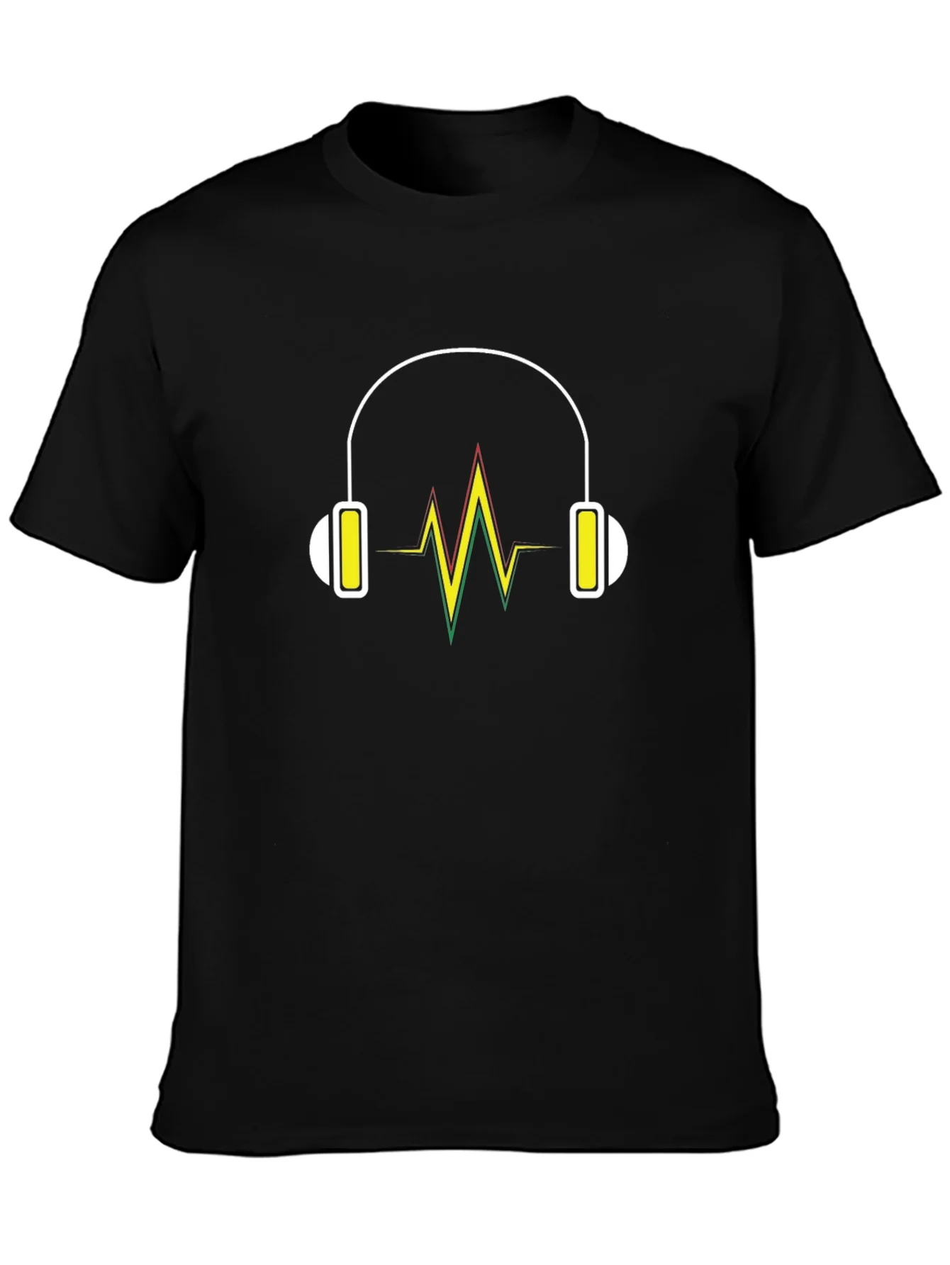 Headphone Vibe Tee - Black Cotton Comfort